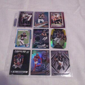 (9) Football Cards Mixed Lot HOUSTON TEXANS